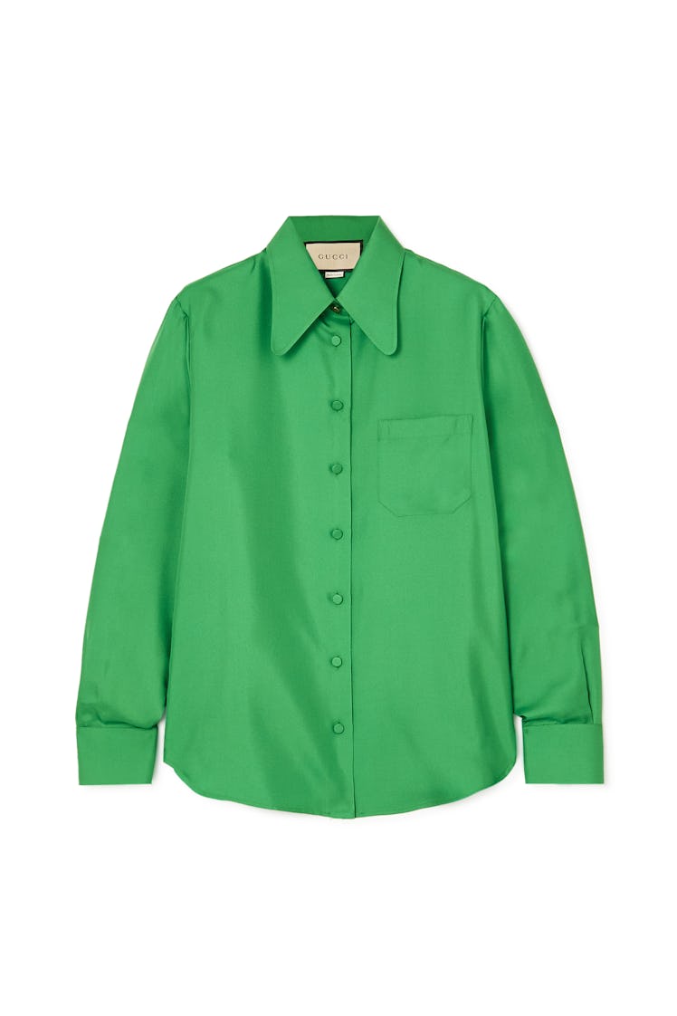 Green Silk-Twill Shirt