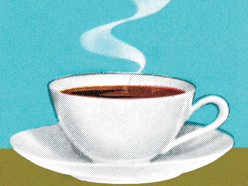 Caffeine and workouts: steaming mug of coffee
