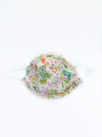 Face Mask With Ruffle - Pastel Floral