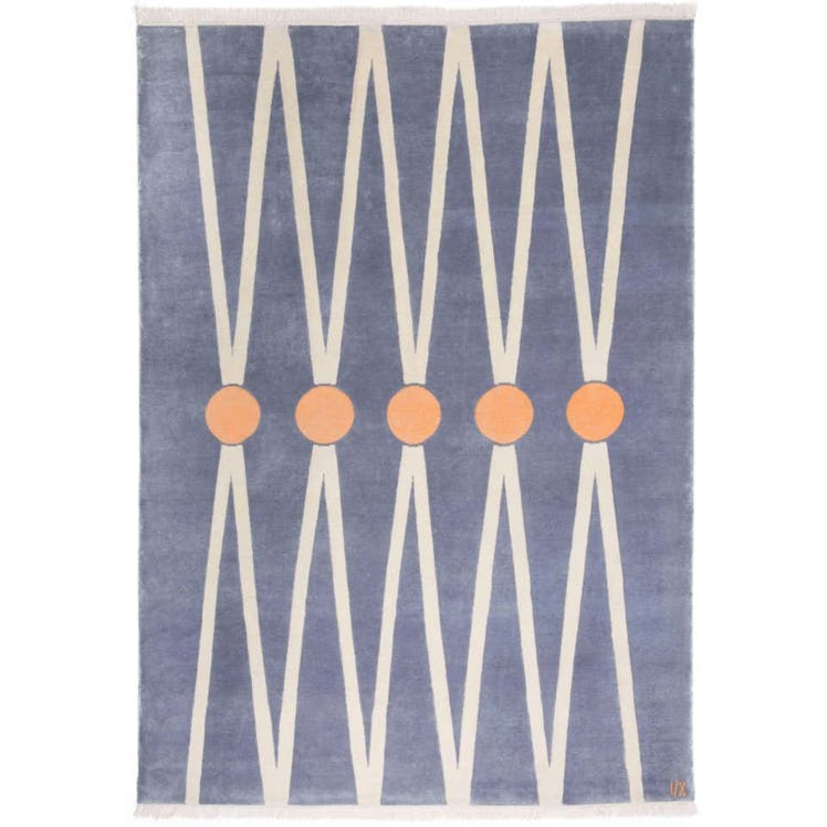 Neutral Wool Rug, with pale Orange Circles by Cecilia Setterdahl for Carpets CC