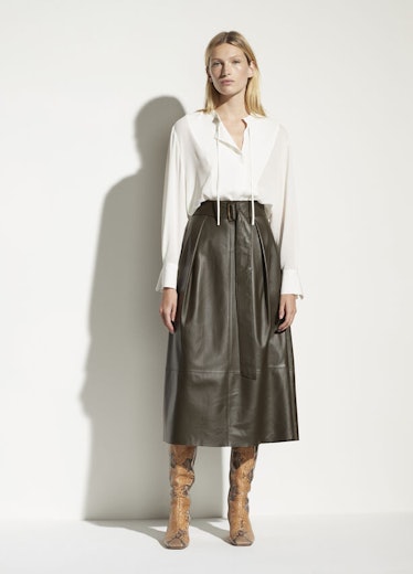 Leather Belted Skirt