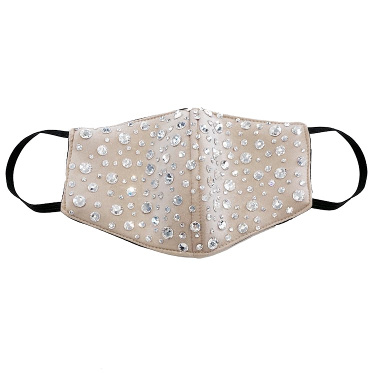 Nude Neoprene Scuba Mask Embellished w/ Crystals