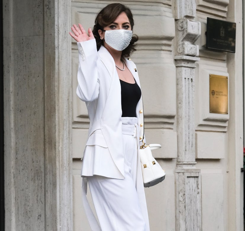 Lady Gaga is seeing in Rome on March 04, 2021 in Rome, Italy.