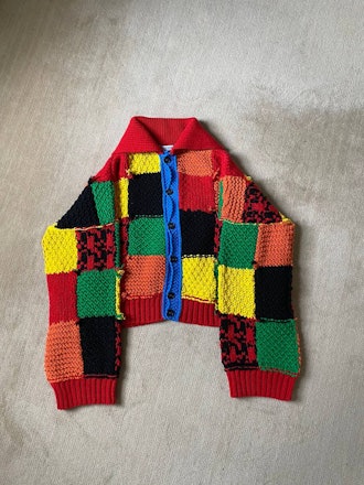 JW Anderson SS20 Runway Hand Knit Oversized Patchwork Cardigan