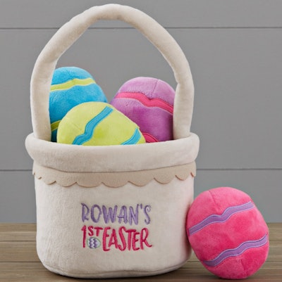 My First Easter Personalized Plush Mini Easter Basket with Plush Eggs