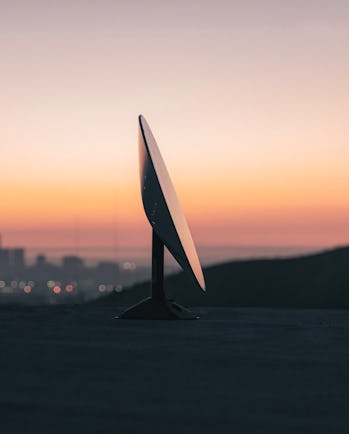 A SpaceX Starlink satellite dish. Customers use the dish to connect to the service provided through the satellite constellation.