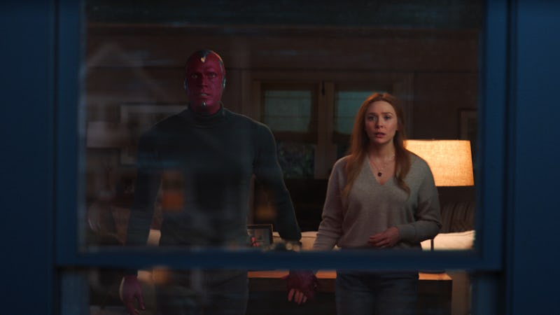 Elizabeth Olsen and Paul Bettany in WandaVision via Disney Press Site.