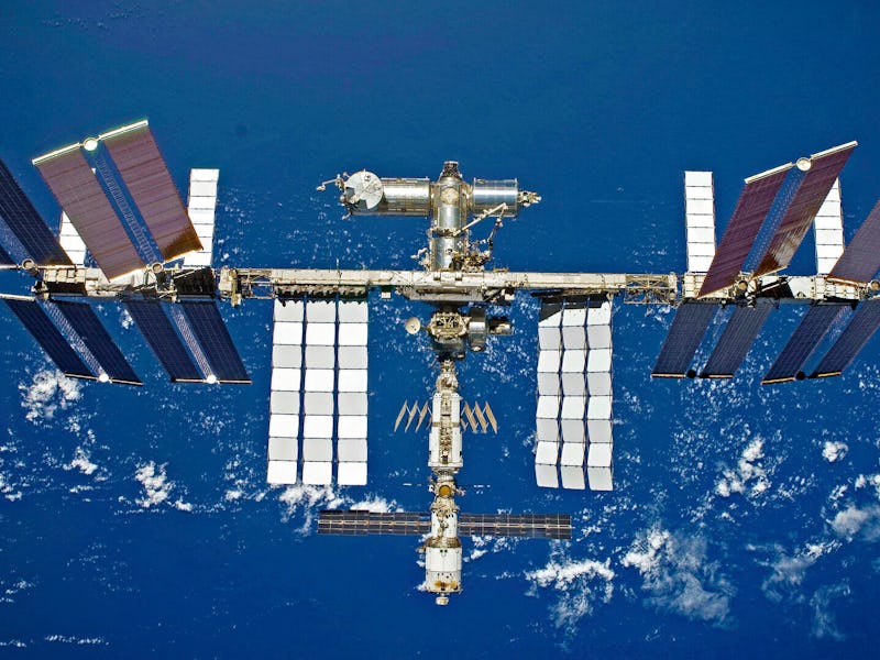 The International Space Station with Earth in the background.