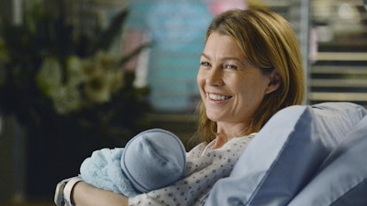 Meredith lived and delivered a healthy baby Bailey in 'Perfect Storm.' Photo via ABC