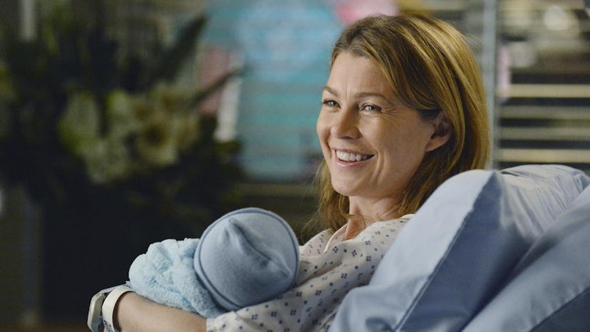 Meredith lived and delivered a healthy baby Bailey in 'Perfect Storm.' Photo via ABC