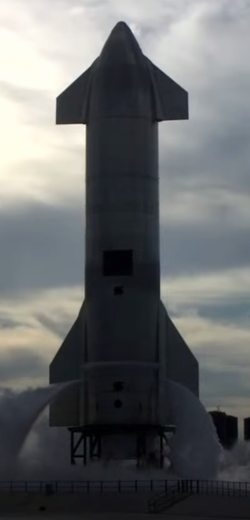 Screengrab of the SN10 prototype from SpaceX launch video
