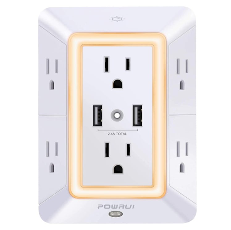 POWRUI 6-Outlet Extender with Night Light