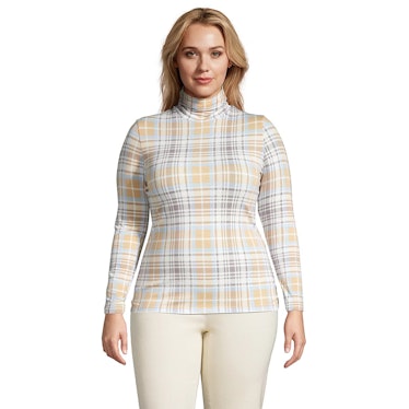 Plus Size Lands' End Lightweight Fitted Long Sleeve Turtleneck