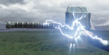 Hela breaking Mjolnir in Thor: Ragnarok