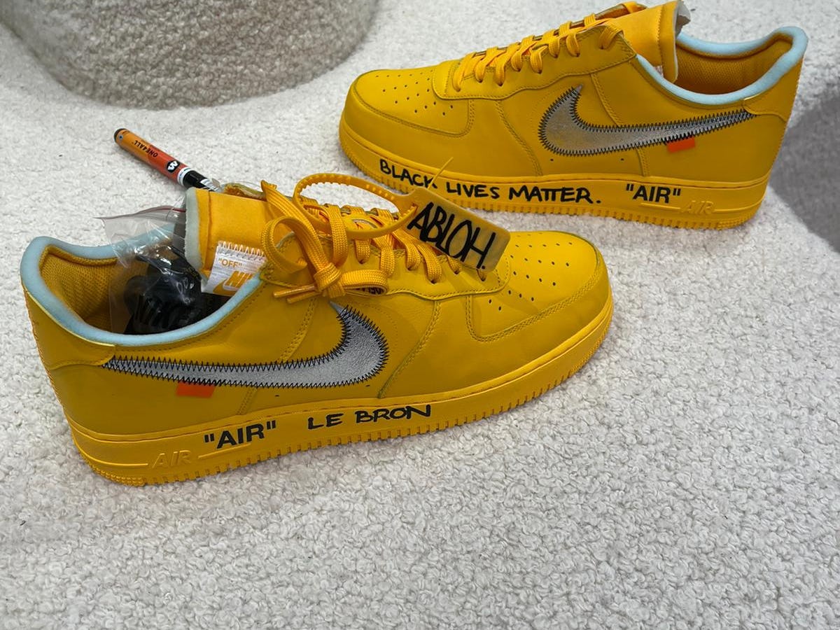LeBron James teases Nike s unreleased yellow Off White Air Force 1 sneaker
