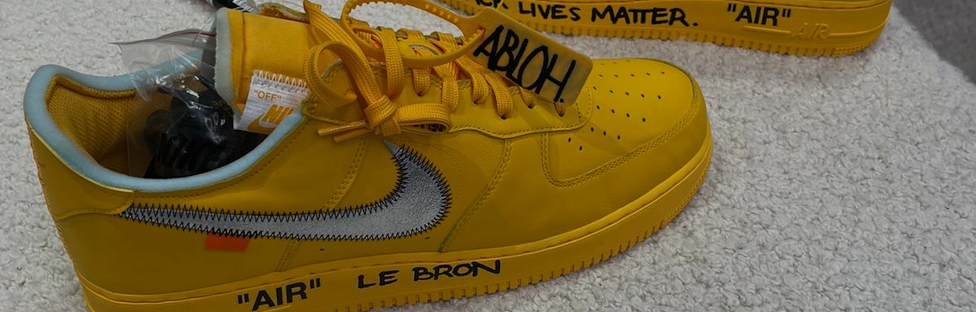 Off-White Nike Air Force 1 Yellow LeBron James 