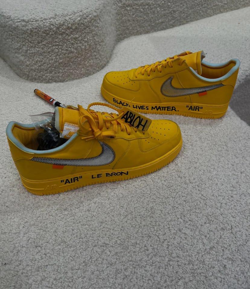 LeBron James teases Nike s unreleased yellow Off White Air Force 1 sneaker