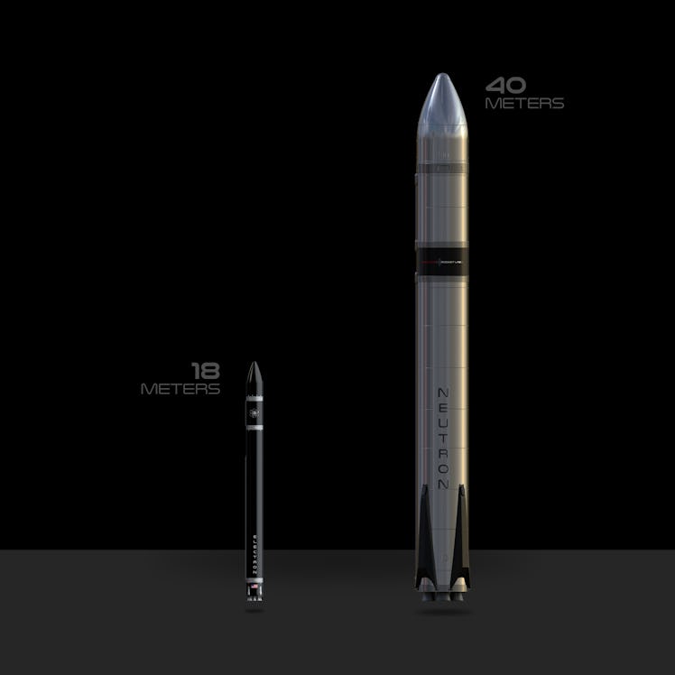 Rocket Lab's Electron (left) and Neuron rockets. The new Neutron rocket is designed to support large...