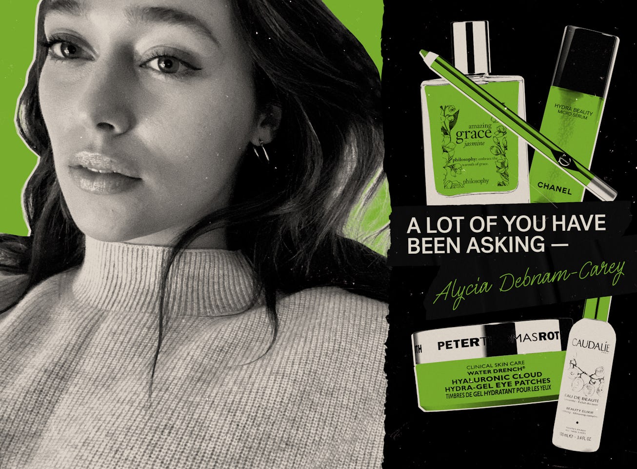 Alycia Debnam-Carey with beauty product she swears by