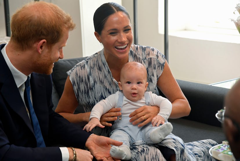 Meghan and Harry with baby Archie.