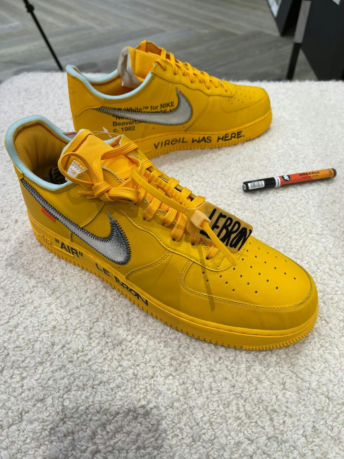 off white nike air force 1 yellow