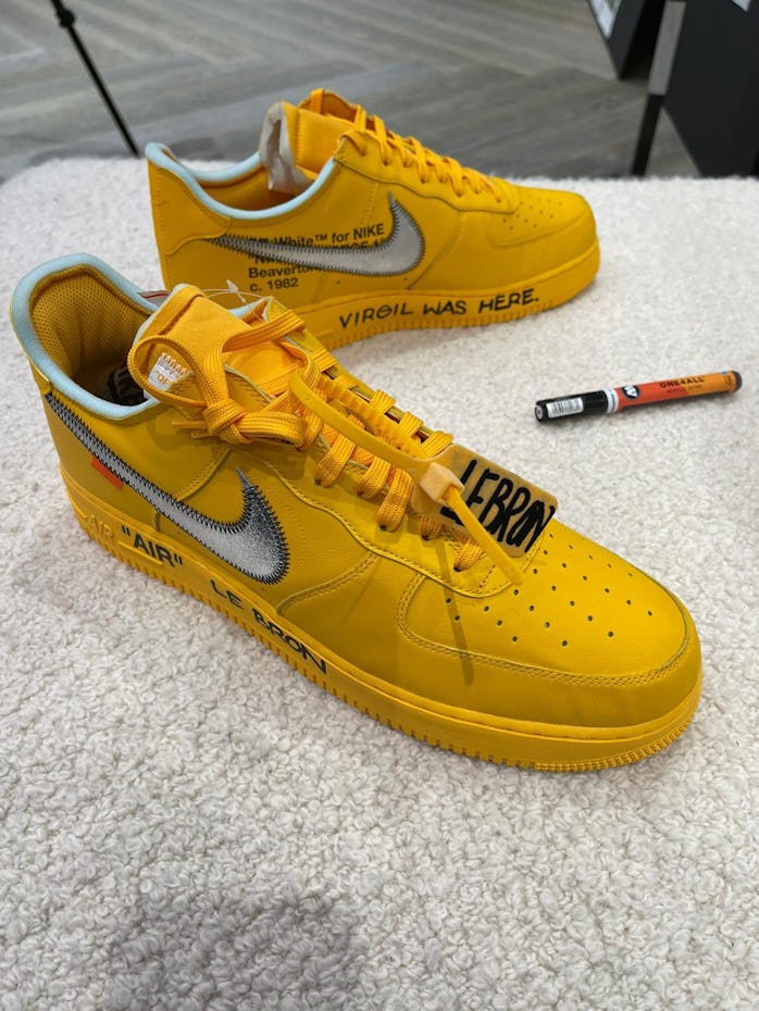 Off-White Nike Air Force 1 Yellow LeBron James 