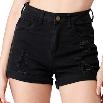 Haola High-Waisted Stretchy Denim Shorts