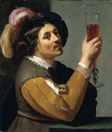 Jan van Bijlert painting of young man with wine