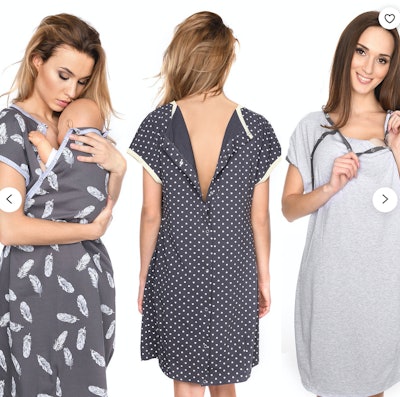 MijaCulture Labor Maternity and Nursing Nightdress Delivery Hospital Gown