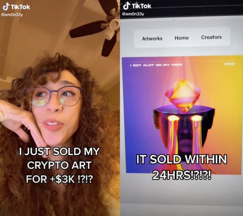 A TikToker's video explaining how someone bought her NFT for $3,000. What are non-fungible tokens, o...