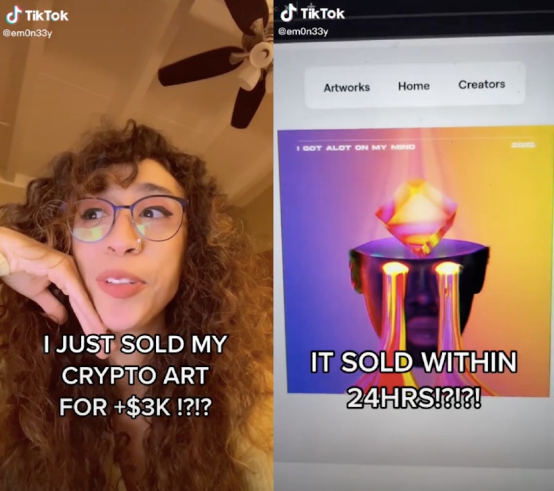 A TikToker's video explaining how someone bought her NFT for $3,000. What are non-fungible tokens, o...