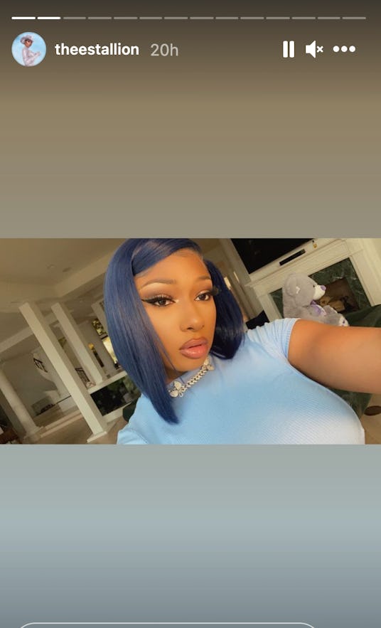 Megan Thee Stallion with blue bob