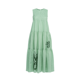 Simena Mint Green Linen Midi Dress