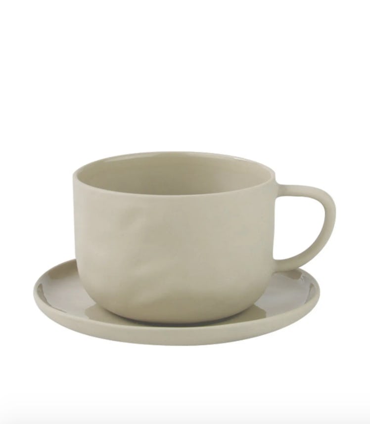 Stoneware Teacup & Saucer Set