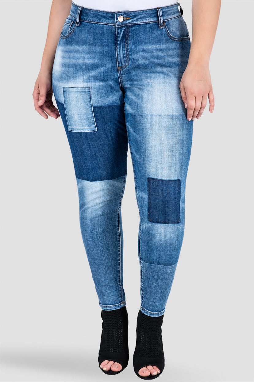Isabel Patchwork Indigo Stretch Jeans