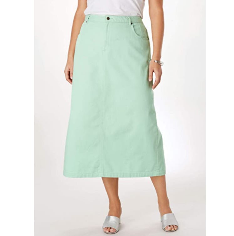 Jessica London Long Denim Skirt