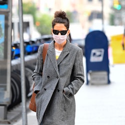 Katie Holmes is seen walking in Soho on September 16, 2020 in New York City. 