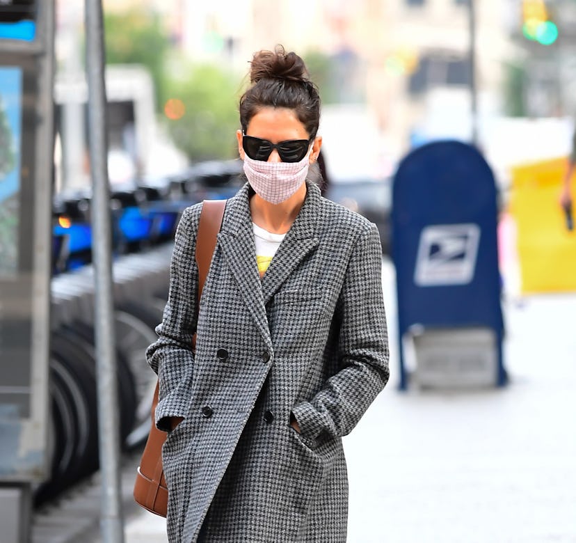 Katie Holmes is seen walking in Soho on September 16, 2020 in New York City.