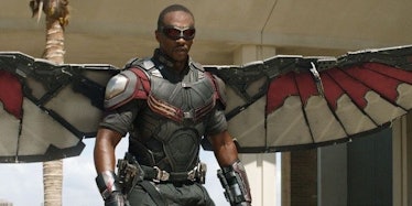 Anthony Mackie as Falcon in the MCU.