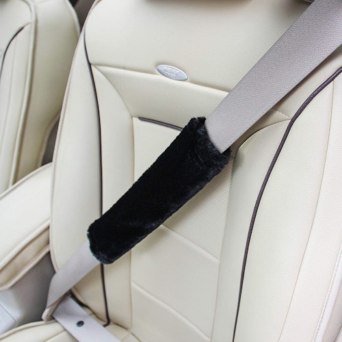 Soft Faux Sheepskin Seat Belt Shoulder Pad (4-Pack)