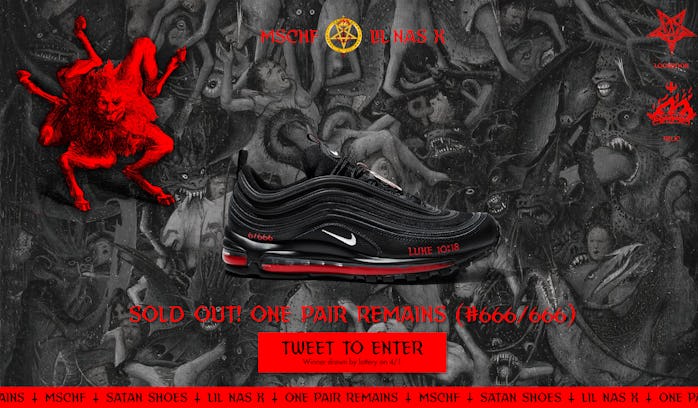 MSCHF Satan Shoe giveaway