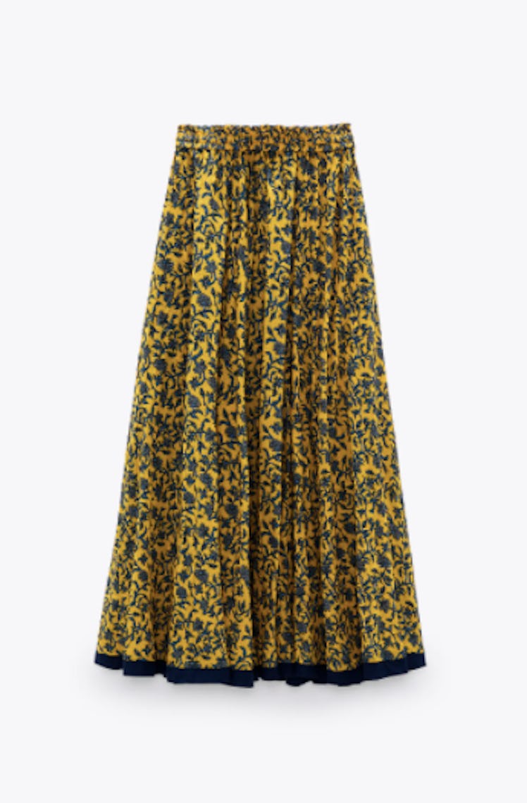 CONTRASTING PRINT SKIRT