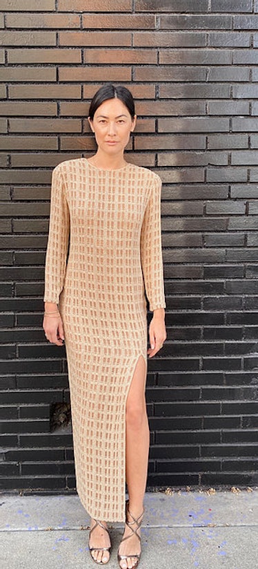 Calvin Klein White Beaded Full Length Maxi Gown/Dress