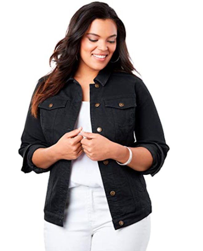 Roamans Plus Size Essential Denim Jacket