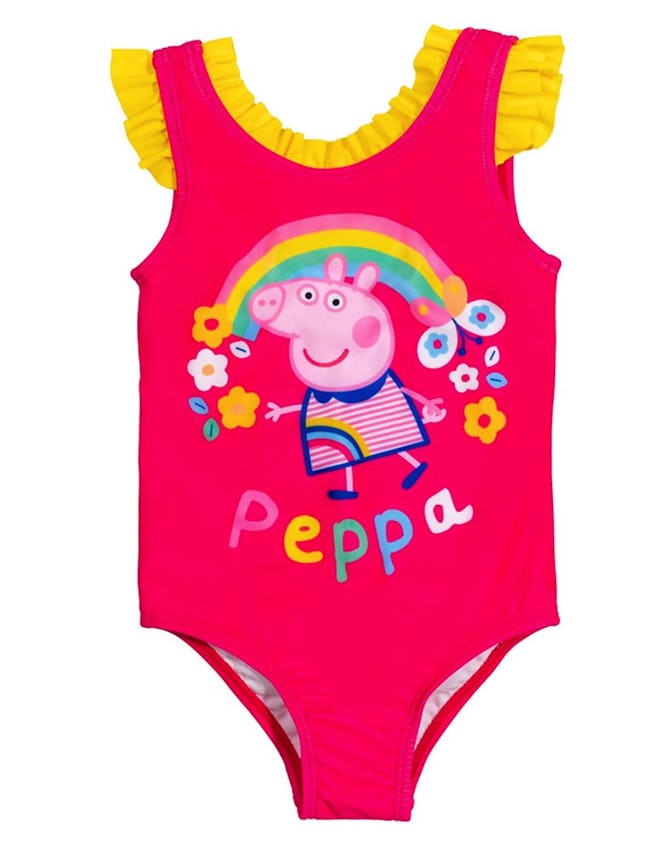 Peppa Pig Toddler Girls' Bathing Suit One Piece Swimsuit, 2T-4T, Bright Pink