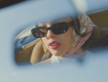 Olivia Rodrigo in the rearview mirror