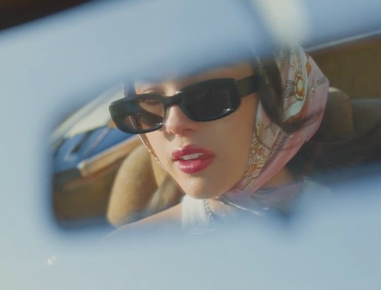 Olivia Rodrigo in the rearview mirror