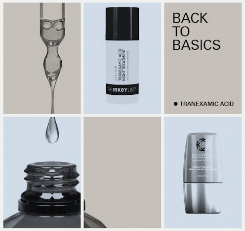 Collage of tranexamic acid bottles