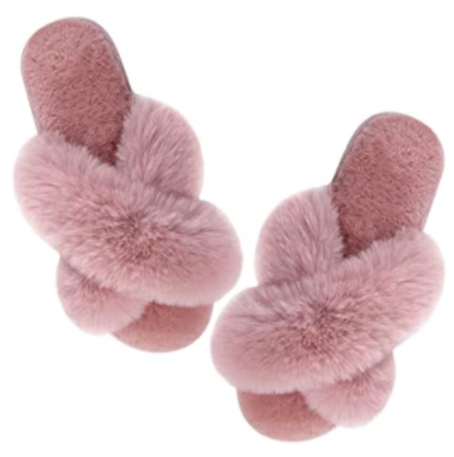 Parlovable Plush Cross Band Slippers