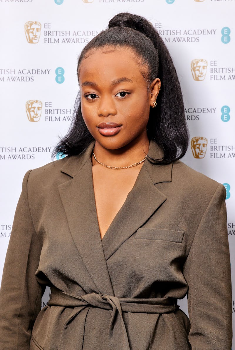 Bukky Bakray attends press photocall for the 2021 BAFTA Awards